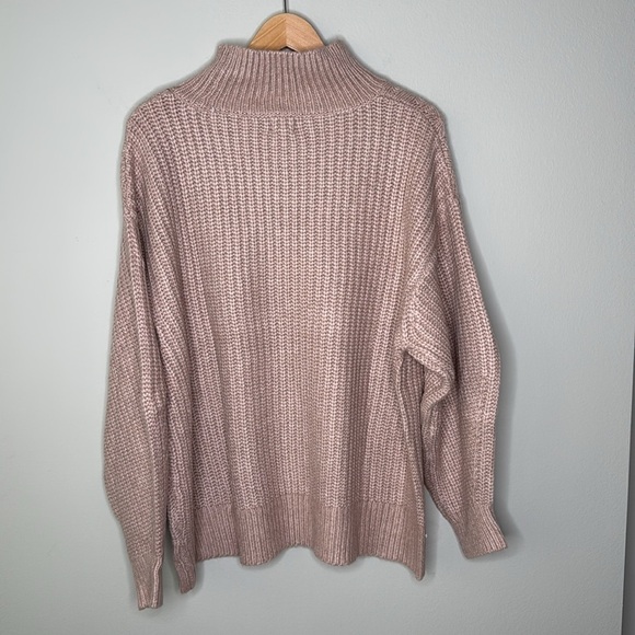 A New Day Mock Turtleneck Pullover Cable Knit Sweater in Pink Size XL NWT - Picture 4 of 6